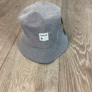Hurley Men's Chambray Bucket Hat Surf & Enjoy Grey New One Size Lightweight